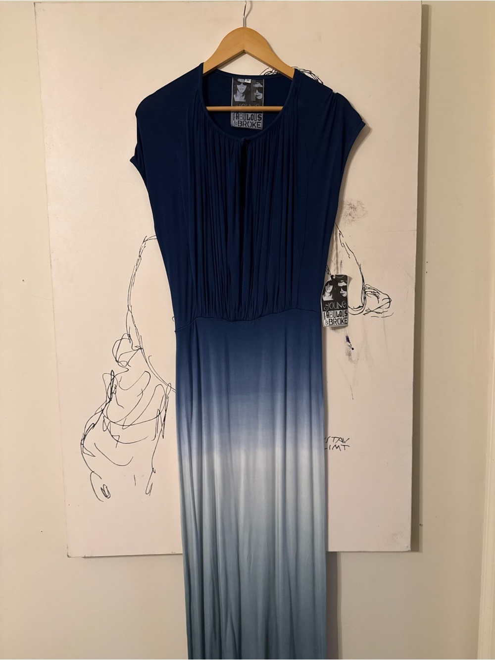🦕💙Young Fabulous & Broke Women's Ombre Navy to Light Blue Maxi Dress🦕💙